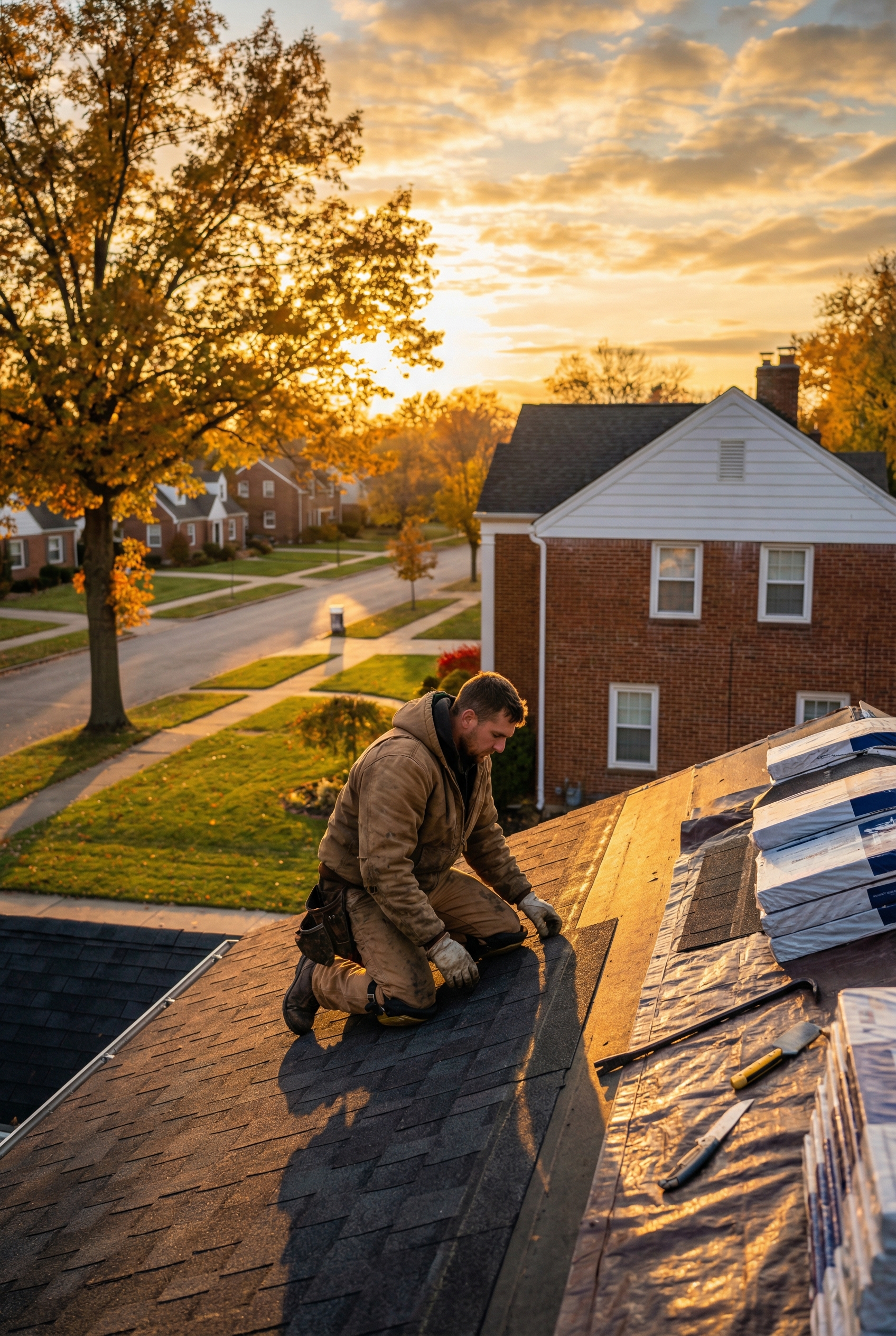 Nastase Roofing crew at work — Omaha, NE